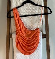 NWOT  orange one shoulder gathered top