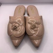 Nanette Lepore Floral Mules size 9.5M flats patent leather