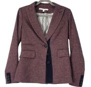 VERONICA BEARD STERLING PLACKET HERRINGBONE TAILORED BLAZER WORN BY DINAH DRAKE