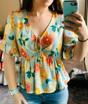 June & Hudson Fruity Short Sleeve blouse