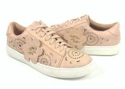 Nanette Lepore Wesley Blush Floral Leather Women's Lace Up Sneakers Size 8.5