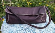 Plinio Visona Purple Leather Shoulder Purse