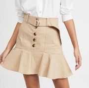 Alc Miley Brown Tan Mini Micro Pleated Skirt Sz 10