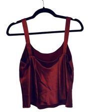 Lafayette 148 Red Lined Silk Tank /cami, Fully Lined with Scoop Neck Sz 8
