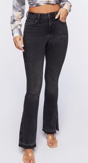 Forever21 High Rise Split Flare Jeans