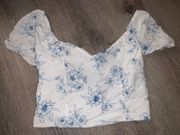 White Blouse/Blue Flowers Small