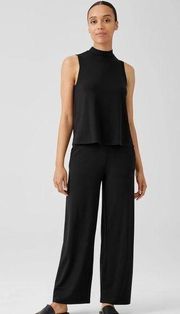 Eileen Fisher Black Jersey Knit Straight Leg Dress Pants Size XL