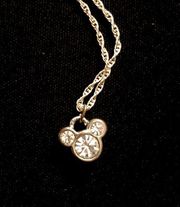 Disney Mickey Mouse silver crystal pendant necklace