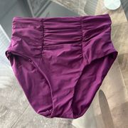 NEW BECCA High-Waist Scrunched Bikini Bottom, Purple New w/o Tag