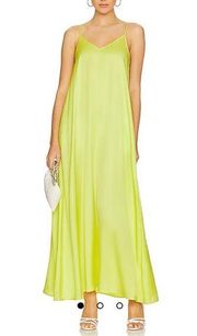 NWOT L'AGENCE Hartley Trapeze neon green / yellow Chartreuse Maxi Dress XS