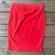 Tomato Red Stretchy Pencil Skirt