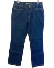 Natural Reflections Womens High Rise Flannel Lined Straight Jeans Blue Size 12