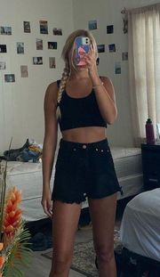 Black Denim Shorts