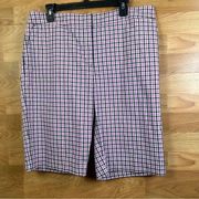 Jones New York Sport Stretch Size 14 Plaid Walking Shorts w/Front Pockets