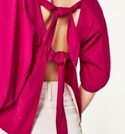 Bleuh Ciel magenta bow back blouse size medium