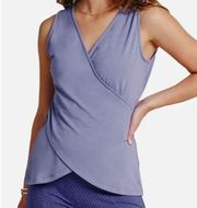 Betabrand Tellis Reversible Tank Top Wrap Purple Periwinkle Womens XLarge Blouse