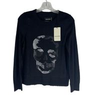 Zadig & Voltaire Miss Camo Skull Sweater Merino Wool Black Size XS