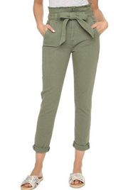 7 For All Mankind Paper Bag Waist Green Jeans Size M NWT $179.00