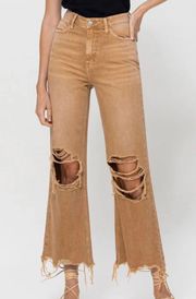 Mustard High-Rise Distressed  Denim