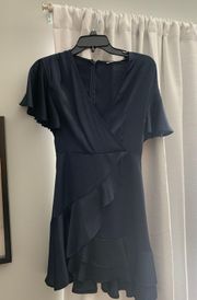 Navy Satin Dress