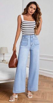 70s Style Wide Leg Jeans 