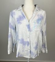 Billabong Tie Dye Button Down Cotton Shirt Size L