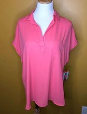 Pleione Pink V-Neck Shirt, NWT, XXL