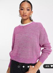 Pink Ribbed Knit Sweater