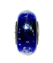 Pandora Vintage Blue Midnight Frizzle Murano Glass Authentic Bead Charm