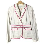 Lilly Pulitzer Vintage White Pink Trim Blazer 6