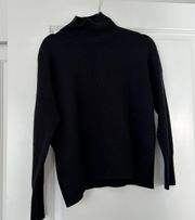 mock neck black lightweight sweater