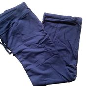 Lands end womens plus size 3X sweat pants navy blue drawstring casual pants