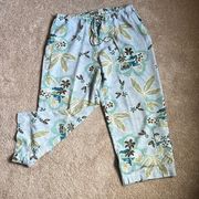 Tommy Bahama Washable Silk Hawaiian Cargo Cropped Pants  Size 10