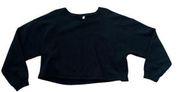 The group by babaton black crop oversized sweatshirt womens small lounge yoga da