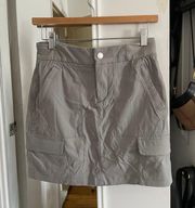 Light Grey Trekkie Cargo Utility Mini Skirt