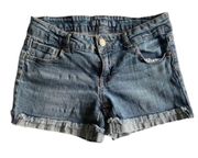 Celebrity Pink stretch Jean Shorts With 2 Sunflower iron-on transfers Size 7‎