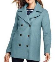 Lands End Blue Wool Pea Coat