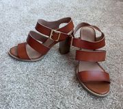 Brown Faux Leather Heels