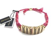Juicy Couture | Pink Braided Bracelet Gold Bar
