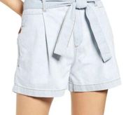 DL1961 Camille High-Waist Paperbag Denim Shorts in Mendocino Blue Size 24/0