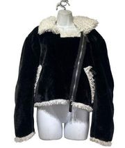 lola x LF faux fur Velour crop jacket Size M