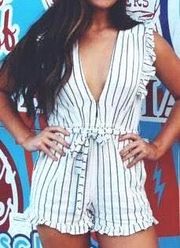 white striped romper 