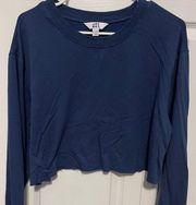 Joy lab blue long sleeve cropped shirt in xxl