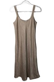 Vintage 90's Jones New York Maxi Slip Dress Gold Abstract Dot Animal Print