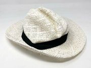 White Ribbon Small Straw Classic Preppy Beach Boho Summer Hat