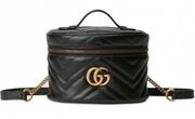 Gucci GG Marmont Black Leather Vanity Case Backpack