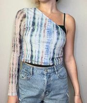 Urban Outfitters  Water Colored Brush Stroke One Shoulder Crop Top