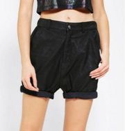 UNIF NWT black vegan leather boyfriend shorts garcon faux size xs