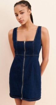 Urban Outfitters Denim full front zip up mini sleeveless dress never worn