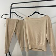 lightly worn loungewear set - beige